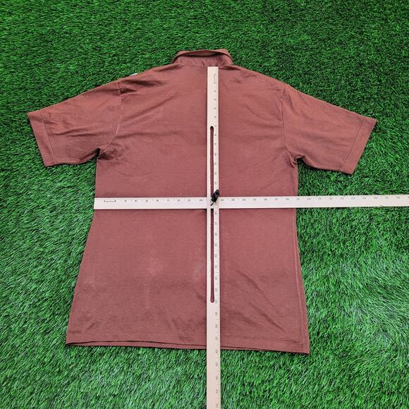 Vintage 80s MOD Polo Shirt Medium 19x28 Brown - Picture 6 of 13